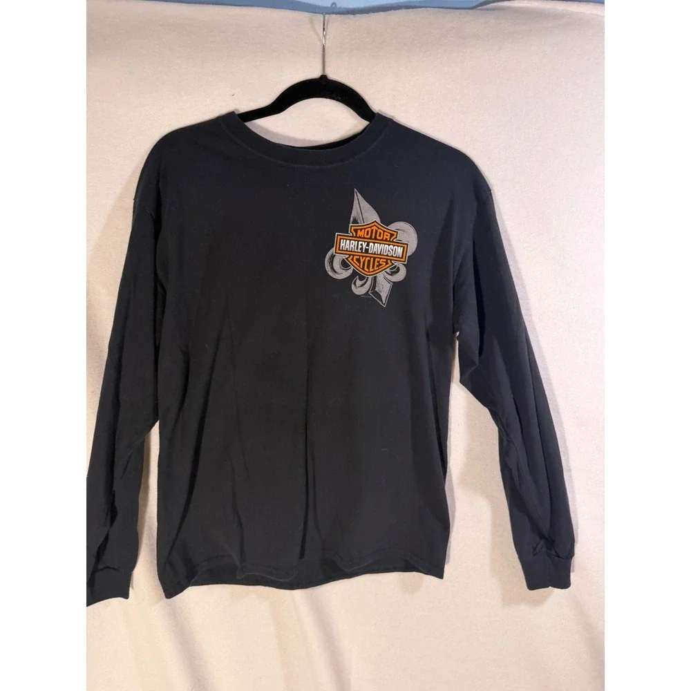 Harley-Davidson Voodoo New Orleans Jester Skull Long Sleeve Shirt Mens M